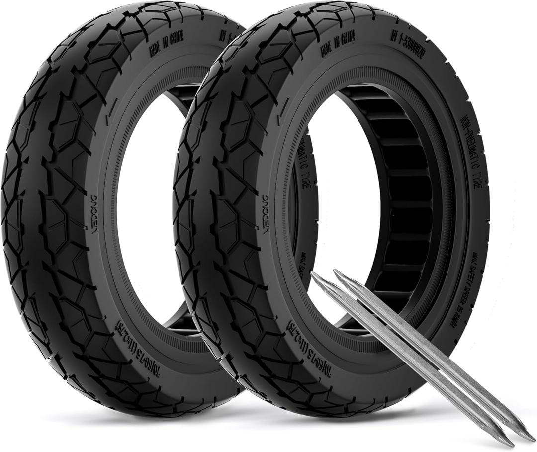 11 Inch Off-Road Scooter Solid Tire compatible with Ninebot by Segway MAX G3 / ZT3 / ZT3 Pro Kickscooter, 70/60-7.5 Front Rear Rubber Tire 11x2.75 Explosion-Proof Kick Scooter Tyre Replacement 2PCS