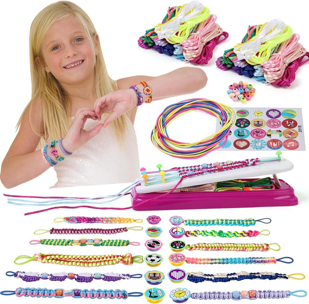 IQKidz Friendship Bracelet Making Kit - Make Bracelets Craft Toys for Girls Age 8-12 yrs, Cool Birthday Gifts for 6 7 9 10 11 Years Old Kids, Christmas Gift Set (Purple)