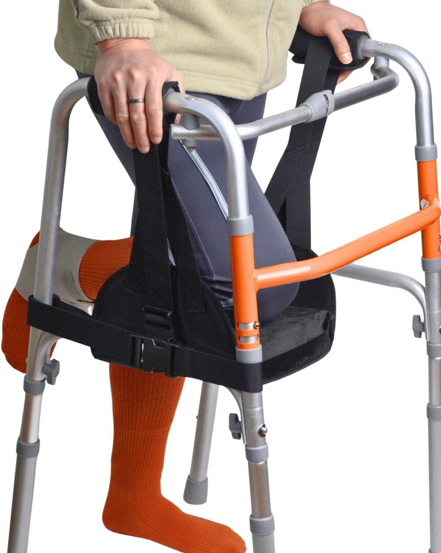 Walker Knee Sling, Adjustable Knee Rest with Padding for Surgery Recovery, Alternative to Crutches & Knee Scooters for Non Weight Bearing, Walker Accessories for Ankle/Foot Injuries