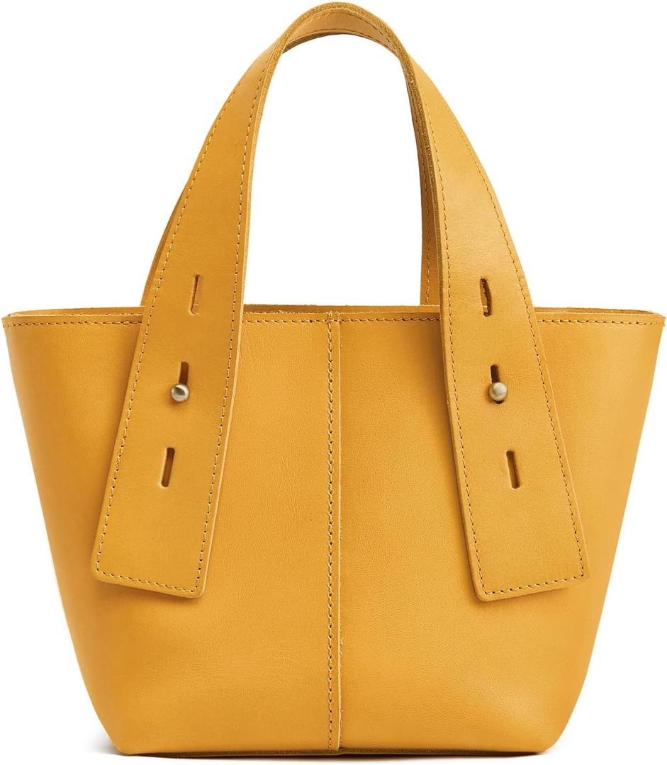 S-ZONE Leather Mini Crossbody Tote Bag Satchel Top-Handle Handbags Shoulder Purses with Adjustable Handle Strap