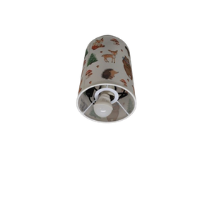 Table Lamp Watercolor Animal Forest Tree Deer Fox Bear Nightstand Lamp with Wood Base Fabric Lamp Shade Bedside Desk Lamp for Living Room Bedroom Kids Room Office