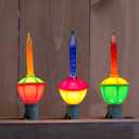 Christmas Bubble String Lights Outdoor, 11Ft Vintage With 8 Traditional Multicolor Bubbles (1 Spare) UL Listed for Holiday Party House Celebrations Decor, Green Wire