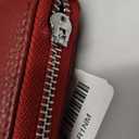 Moflycom Womens Wallet RFID Blocking Genuine Leather Zip Around Wallet Clutch Wristlet Travel Long Purse for Women (Deep Red)