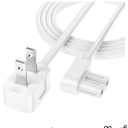 AGVEE 5ft 90 Degree Right Angle TV Power Cord, 2 Prong Figure 8 IEC C7 C8 18AWG Cable, Space-Saving Low Profile Wall Plug for Samsung LG Sony TV, PS5, PS4, Xbox, Printer, White