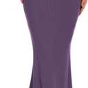 Women Elastic High Waist Stretchy Bodycon Mermaid Skirt (X-Large, Purple)