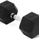 Fitvids Hex Dumbbells Rubber Coated Hand Weights for Exercises and Fitness, Single​s, 35LB
