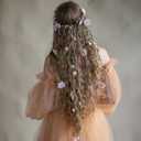 Flower Crowns Wands for WeddingHeadband Hair Wreath Accessory Wedding Veil Flower Crown for Women Headpiece Floral Crown for Women with Wicker (Pink, Adjustable) (1 Count (Pack of 1))