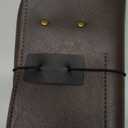 DUWUZEST Vintage leather Electronic organizer travel case, cord organizer travel, Leather charger shortage for essentials mouse, adapter, cables (dark coffee with band)