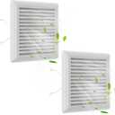 C350GN Bathroom Plastic Grille Cover with Springs for Broan-NuTone 695 and 696N Ventilation Fans, S97017068 Replacement for Broan-NuTone Wall-Mount Exhaust or Bathroom Vent Fan Grille, 2 Pack