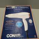 Conair Double Ceramic Hair Dryer with Diffuser | Blow Dryer with Ionic Conditioning | Includes Diffuser and Concentrator | White