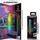 Multi-Color Sound Reactive Bundle: Arc Lamp Stand with Wireless Charger + Rechargeable Equalizer Light Bar, Xtreme Easy Assembly
