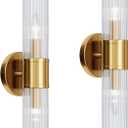 Wall Sconces Set of Two Gold Morden Wall Lamp for Bathroom Living Room Vanity Lights Fixture (Without Bulbs) (2 Pcs)