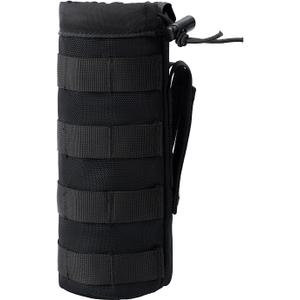 MOLLE Water Bottle Holder Tactical Nylon Bottle Pouches Hydration Carrier for Belt/Backpack/Vest/Bike Sports Outdoor Hiking Camping Hunting Fishing (Inside Diameter: 3 1/4", Black)