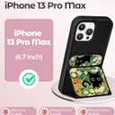 Camera Cover Stand Case for iPhone 13 Pro Max - 6.7 inch Women Mujer Girl Girly Unique Cute Aesthetic PU Leather Folio Folded Flipped Holder with Magnetic Closure, Cat Floral Flower