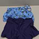 Women Tankini with Shorts - Two Piece Bathing Suits One Shoulder Tummy Control Swimsuit 2025 Flowy Swimwear (Large, Blue Paisley)