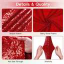 Eternal Beauty 7.2 FT Arch Backdrop Covers Sequin Backdrop Red Arch Cover for Wedding Party Birthday Flower Balloon Stand