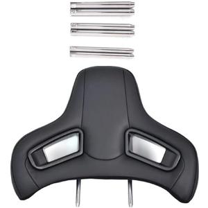 1PC Sport Style Racing Seat Headrest 496 * 386cm Replace Headrest Car Seat Plug-In Detachable Leather High Elasticity Head Res Adjustbale Bottom Distance, 3 Pair rod: 10mm, 12mm, and 14mm