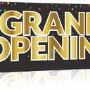 Grand Opening Banner, 3 x 10 ft New Store Grand Opening Sign and Rope, Oxford Cloth Large Advertising Backdrop Decor for Shop Garden Outdoor Ceremony Party Supplies