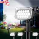 WdtPro Solar Spot Lights Outdoor Waterproof, Bright Solar Lights Outdoor with 16 Extra-Large LEDs, 3 Modes Landscape Spotlights, 2-in-1 Solar Powered Light for Yard Flag Garden, 4 Pack, Cool White