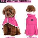 Lukovee Dog Raincoat, Adjustable Dog Rain Jacket with Clear Hooded Double Layer for Large Medium Small Dogs Puppies, Waterproof Rain Coat Poncho with Reflective Storage Pocket & Rim (Fuchsia, S)