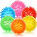 petizer 6 Pack 3.5 Squeaky Dog Toy Balls, Floating Pool Balls, Spiky Dog Balls, Durable Interactive Fetch Toys for Puppy, Dog Chew Toys for Teething (3.5", Medium/Large) (Set of 6)