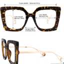 VOOGLAM Square Blue Light Blocking Glasses for Women Oversized Thick Fashion Eyewear with Pearl Inlay Arm Anti Eyestrain UV (Tortoise/Gold)