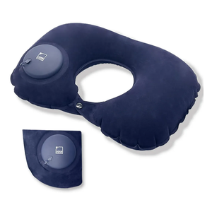 Lewis N. Clark Original Neckrest Inflatable Pillow, Waterproof Neck Pillow for Neck Support at The Beach, Pool + Airport Travel with Fully Adjustable Firmness and Included Carrying Pouch, Blue