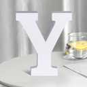 White Wooden Letters 8 Inch for Wall Decor,Large Unfinished Wood Letters for Home,Wooden Alphabet Letters for Crafts,Standing Garden Board or Room Name Signs DIY Carft (Y)
