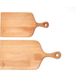 High Quality Beech Wood Cutting and Serving Board (2 Pieces) Medium and Small Size, for Meat, Cheese Board, Vegetables, Decorative Wooden Serving Board for Christmas