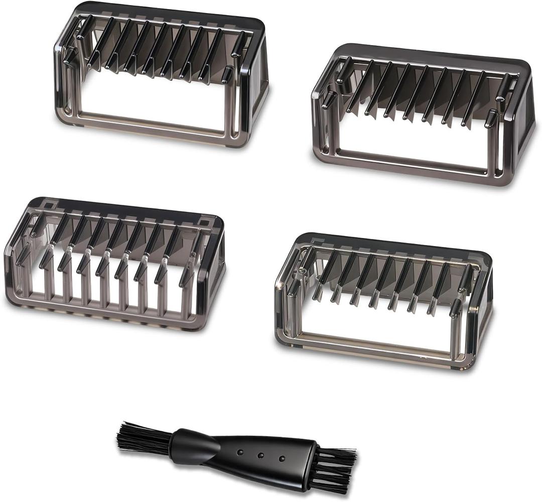 5 Pcs Guide Guards Set, 1/2/3/5 mm Guide Combs Attachments with a Clean Brush, Compatible for O Blade QP2724 QP2834 QP25XX QP26XX QP65XX QP66XX Pro Series