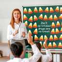 1000 Pcs Candy Corn Bulletin Board Decor Candy Corn Shaped Sticky Notes Halloween Classroom Decorations for Bulletin Board School Classroom Party Decorations (White, Yellow, Orange)