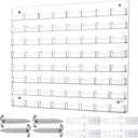 Hillban Acrylic Business Card Holder Wall Mount Clear Sticker Display Rack Multiple Card Holders Clear Acrylic Organizing Sticker Display Stand Pre Drilled(64 Pockets)