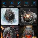 Military Smart Watches for Men, 1.7 Smartwatch with 1000 mAh Battery/2 Straps/Led Flashlight/Heart Rate/Sleep Monitor 100+ Sport Modes, Answer/Make Calls Fitness Watch for Android/iPhone