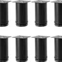 ZOENHOU 8 Packs 4-4.6 Inch Height Black Furniture Adjustable Legs, Stainless Steel Metal Legs, Round Kitchen Feet Adjustable Furniture Supporting Feet for Cabinet, Wardrobe, Sofa, Bed, Desk, Bathroom