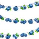 Blueberry Party Banners 3Pcs Berry Sweet Birthday Decorations Blueberry Cutout Banners Pre-Strung Berry Themed Baby Shower Decorations for Boys Girls Summer Fruit Birthday Party Supplies