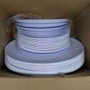 PULOTE 100PCS White Plastic Plates Disposable - Heavyweight 50 White Dinner & 50 Dessert/Salad Plates for Wedding, Party