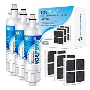 ICEPURE ADQ36006101 9690 Water Filter Replacement for LG LT700P, Kenmore Elite 46-9690 ADQ36006102, CLCH106, RWF1052 LFX28968ST LFXS29626S LFXS30766S and ICEPURE LT120F Fresh Air Filte, 3PACK