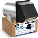 8" Black Dryer Vent Cover - 304 Stainless Steel Wall Cap, Screen and Damper