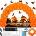 Dia De Los Muertos Decorations Set 12ft Day of The Dead Marigold Balloon Arch Stand Kit 100 Balloons 2 Balloon Stands Water Fillable Bases 12pcs 3D Butterfly Decor for Dia De Los Muertos Altar Decor