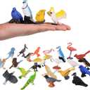 Birds Figurines, 23pcs Realistic Eagle Parrot Robin Owl Toy Bird, Fairy Garden Accessories, Learning Educational Toys for Dollhouse Birthday Cake Topper Gift for Kids Toddler