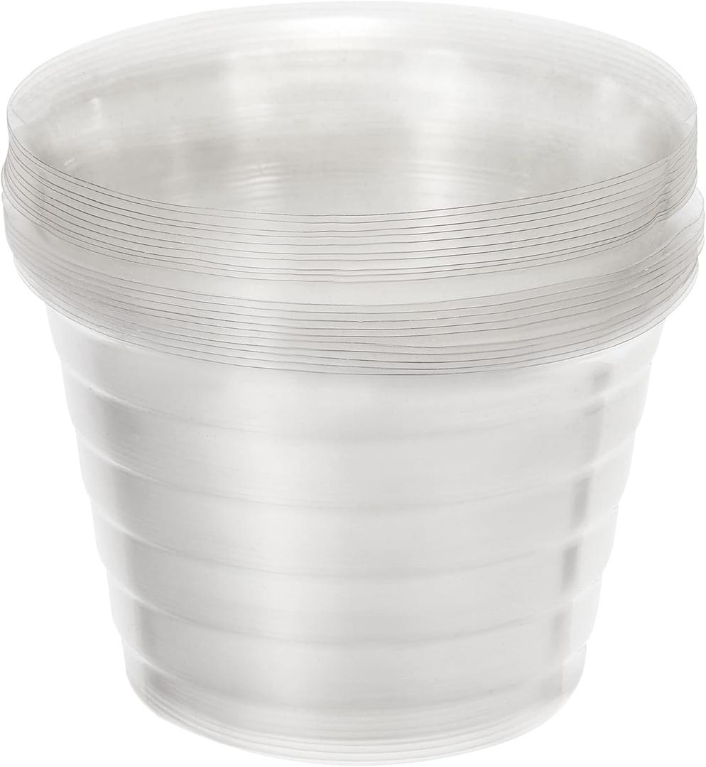 MECCANIXITY Plant Pot Saucer 4.3 Inch Plastic Round Flower Drip Tray for Indoor Outdoor, Clear Pack of 20