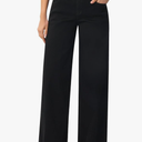 roswear Women's High Waisted Stretchy Wide Leg Jeans Cuffed Baggy Jeans Loose Denim Pants XL