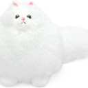 Winsterch Stuffed Animal Plushie Cat Stuffed Animal, Cute Soft Plush Cat Animals, White Stuffed Cat, Birthday for Kids, Boys, Girls, Fat Cat Stuffed Toy (White, 10 Inches)