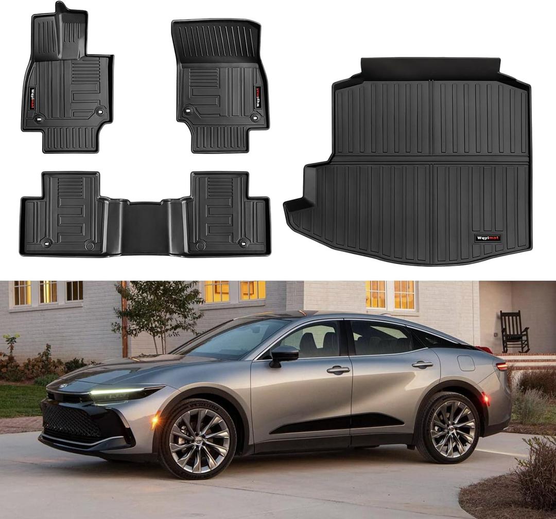 Wqyimat Floor Mats & Cargo Trunk Liner Compatible for 2023 2024 2025 2026 Toyota Crown All Weather TPE Rubber Protection Mat Black (Not for Crown Signia)