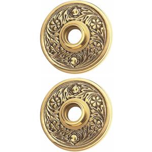 Renovators Supply Manufacturing Door Knob Rosette Pair 2.38 in. Antique Brass Decorative Door Knob Rosette