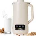 Multifunction Nut Milk Maker, 600ML Vegan Nut Milk Machine with 12H PreSet/Auto Clean/Keep Warm Function and 10 Blades, Dry Beans Making Directly Without Filtration, for Almonds Oats Soybeans (White)