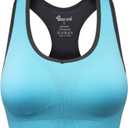 Women's Seamless Racerback Sports Bra High Impact Support Yoga Gym Workout Fitness (S)