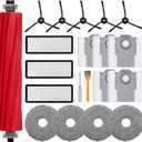 20 Pack Accessories Compatible with Roborock Qrevo S/Qrevo Pro/Qrevo Plus/Qrevo-Maxv Vacuum Robot,Parts Include:Main Brush,Side Brush,Hepa Filter,Mop Cloth,Dust Bag,Cleaning Brush&Screwdrive