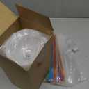 6 Set Slushie Cups with Dome Lids and Straws Detachable Spoon Straws Reusable Plastic Iced Coffee Cups Smoothie Tumbler for Birthdays Summer Party Supplies(Transparent White,16 oz)