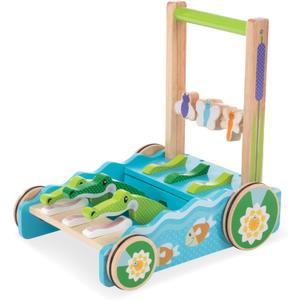 Melissa & Doug First Play Chomp and Clack Alligator Wooden Push Toy and Activity Walker